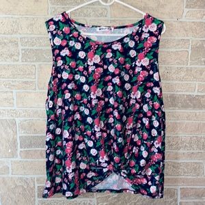 ✅Doublju Sleeveless Floral Top with front tie